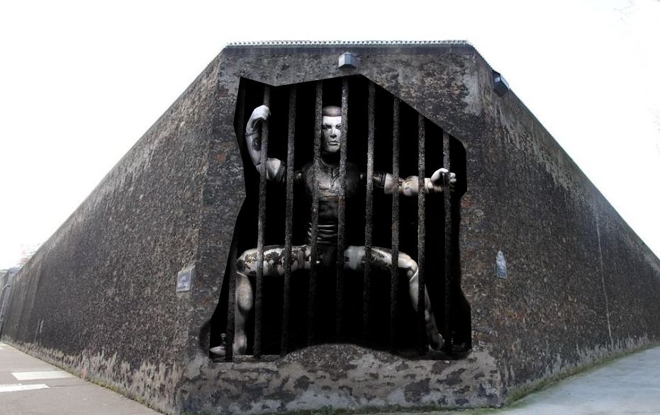 Street art Les Broken Toys en prison