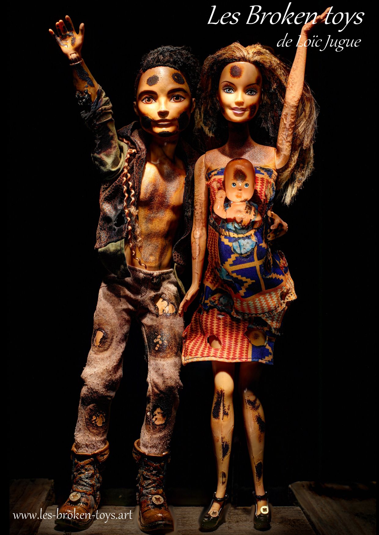 Les broken toys de Loïc Jugue: Happy couple au bébé