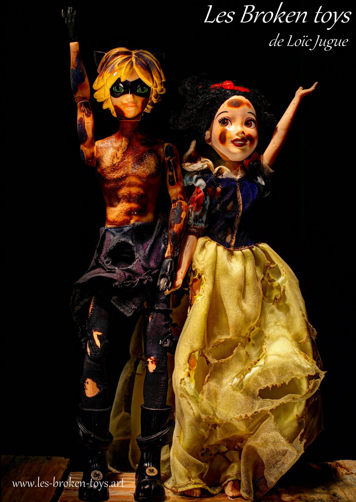 Les broken toys de Loïc Jugue: Happy couple: Cendrillon et le prince cramé