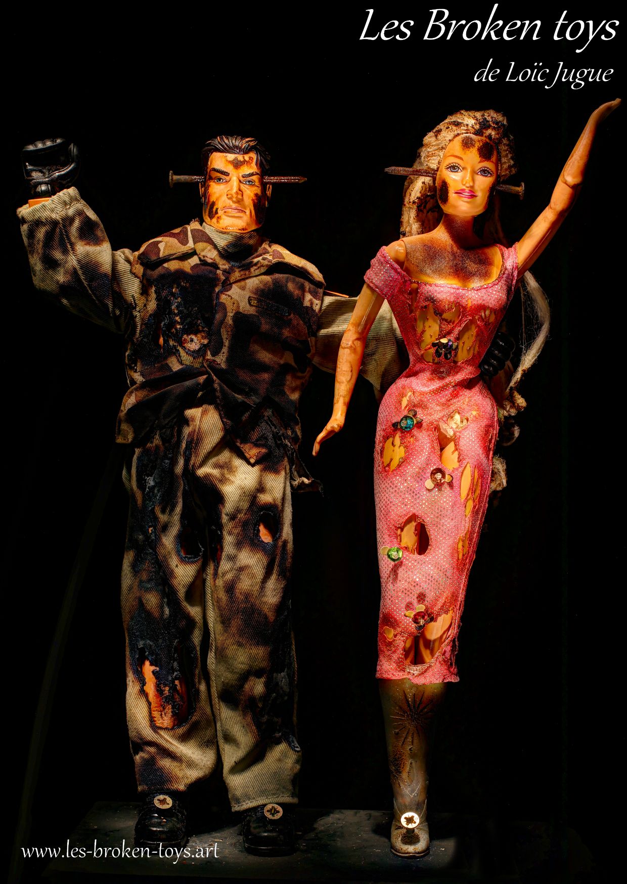 Les broken toys de Loïc Jugue: Happy couple: Kaki rose