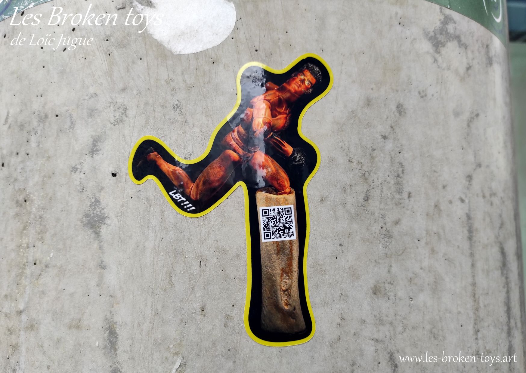 Street art sticker Les Broken Toys